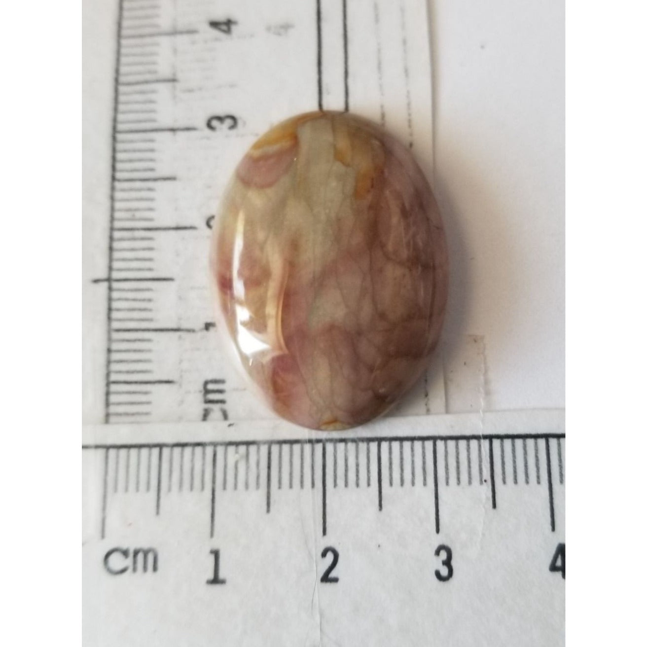 Loose Gemstone Deschutes Picture Jasper Cabochon  2 cm x 3 cm  6.5 gr 33 ct Beige Brown