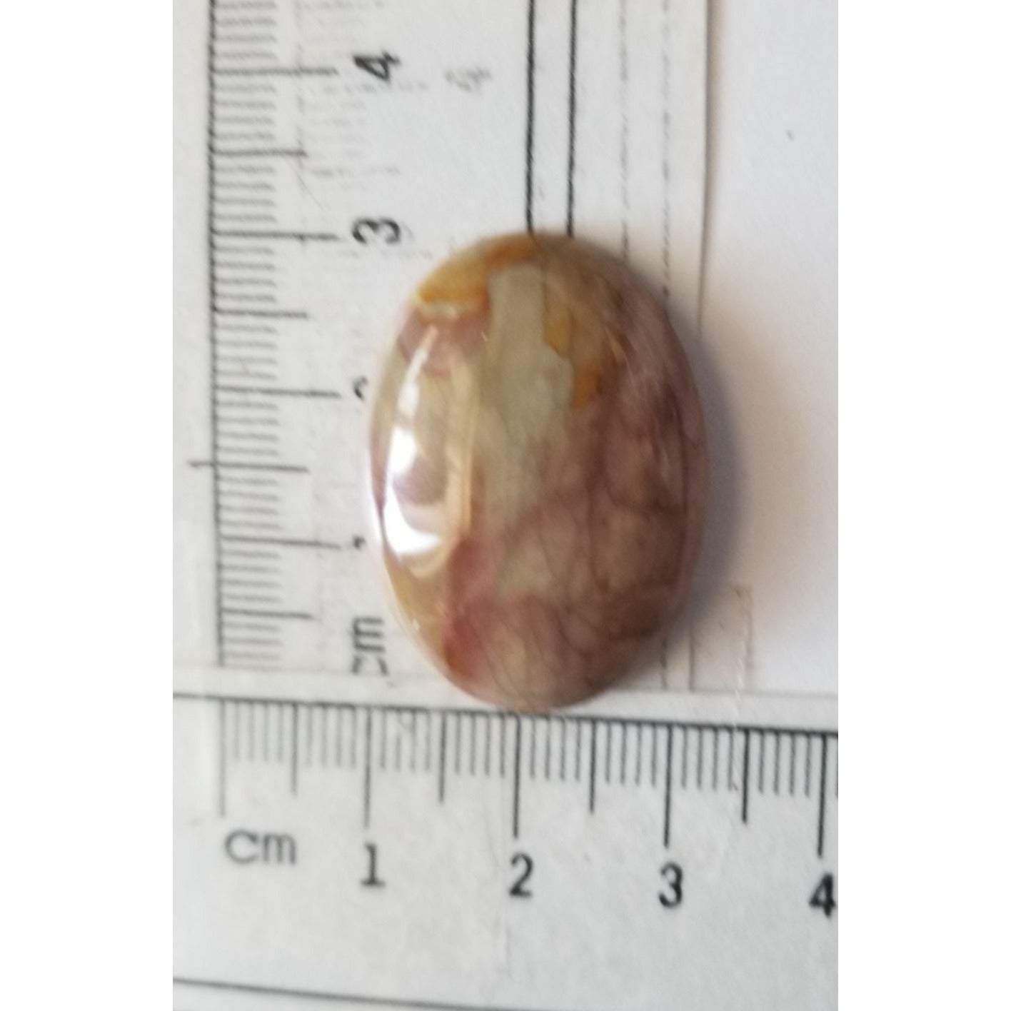 Loose Gemstone Deschutes Picture Jasper Cabochon  2 cm x 3 cm  6.5 gr 33 ct Beige Brown