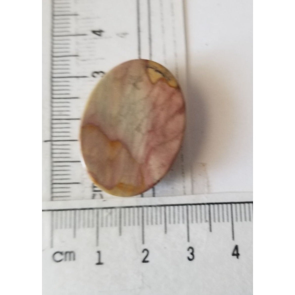Loose Gemstone Deschutes Picture Jasper Cabochon  2 cm x 3 cm  6.5 gr 33 ct Beige Brown