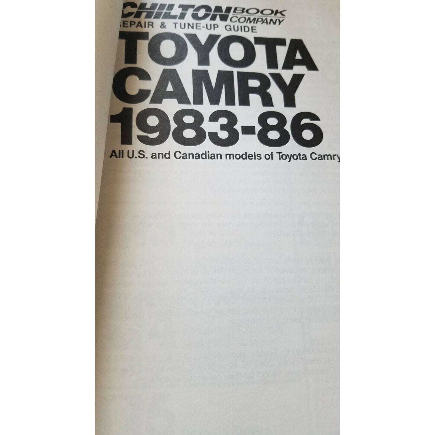 Book 1983 -1986  Chilton's Toyota Camry   Repair & Tune-Up Manual