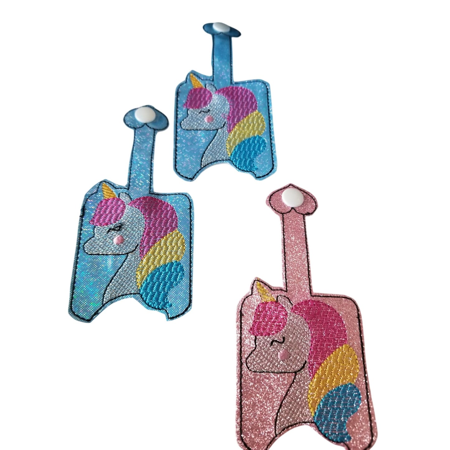 Bath & Body Works 1 oz Hand Sanitizer Set of 3 Unicorn Embroidered Faux Leather Holder