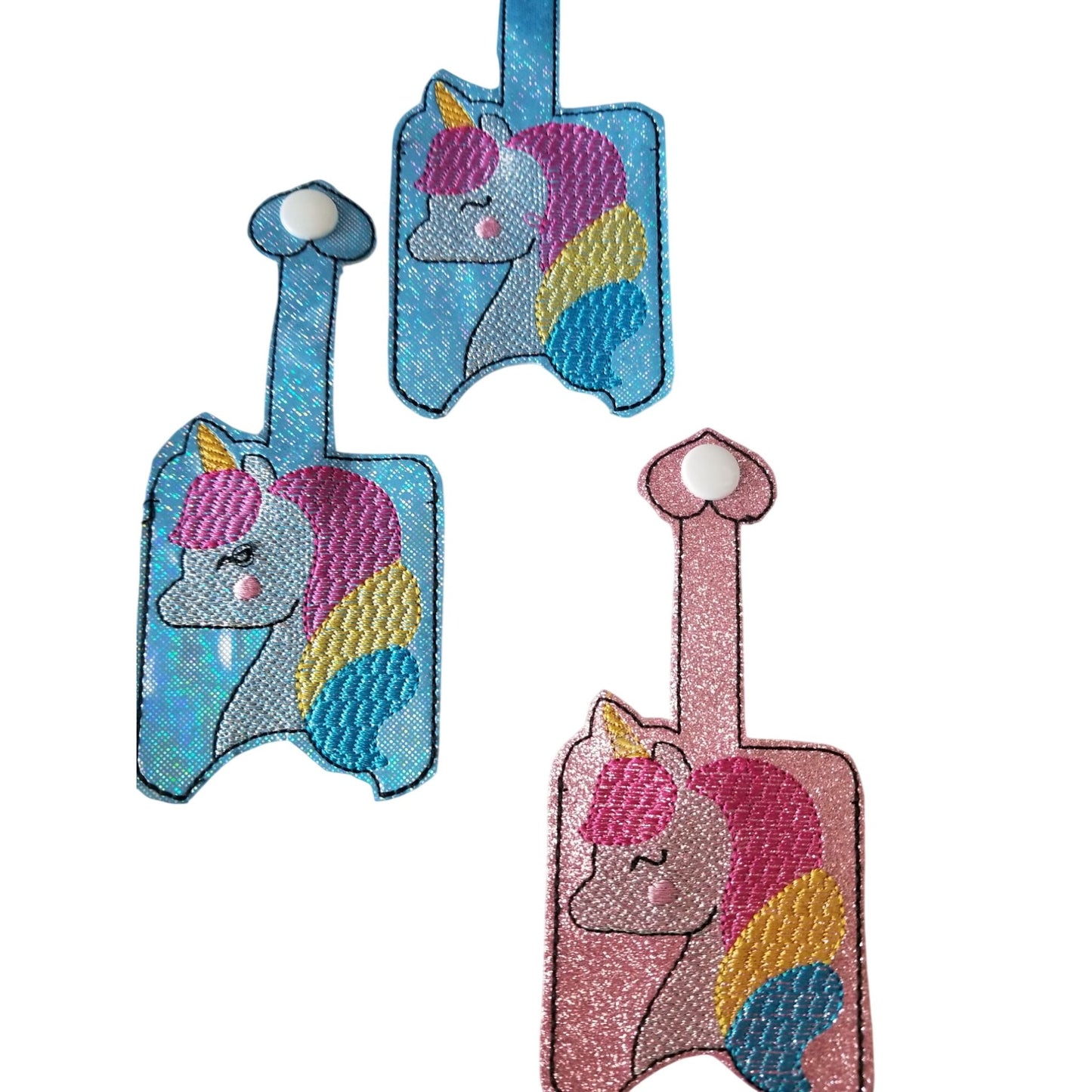 Bath & Body Works 1 oz Hand Sanitizer Set of 3 Unicorn Embroidered Faux Leather Holder