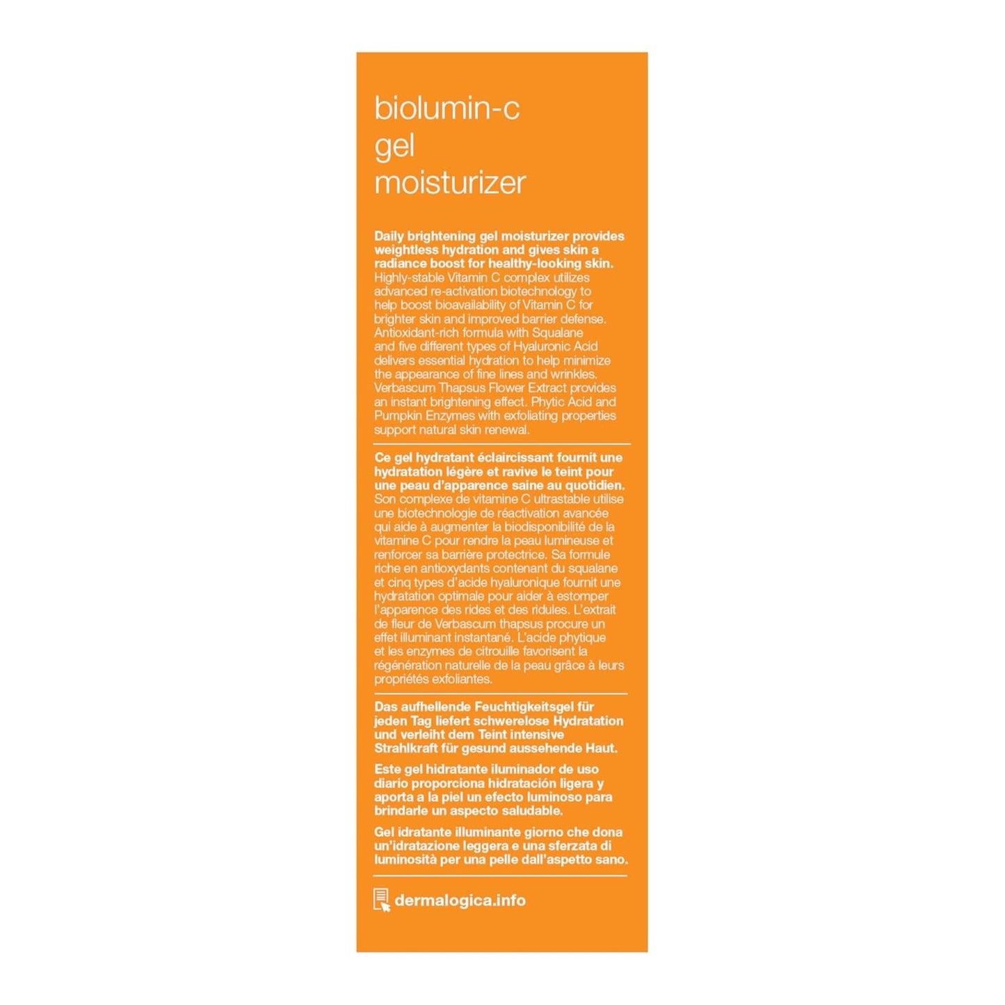 Skincare Dermalogica Biolumin-C Gel Moisturizer, Face Moisturizer 1.7 oz  Hyaluronic Acid Vitamin C - Boosts Radiance, Brightens, Provides Weightles