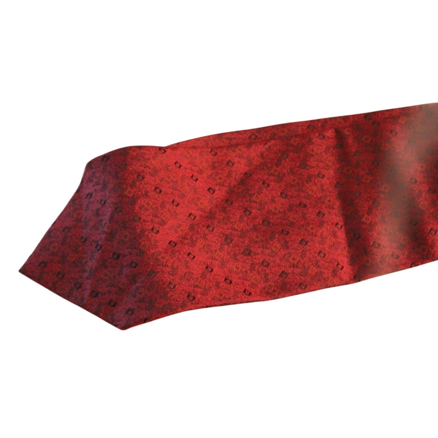 Tie Men's Red Black Geometric 100 % Silk 55" x 4" Made in Korea