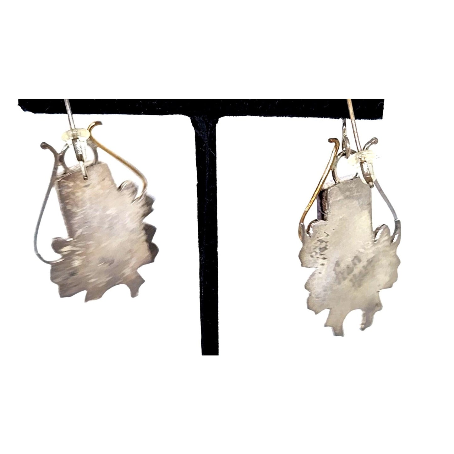 Earrings Bumble Bee Jasper 925 Silver 14K Gold  25mm x 10mm Silver Frame 40mm x 25mm Filigree Accents  Top Hoop 20mm x 25