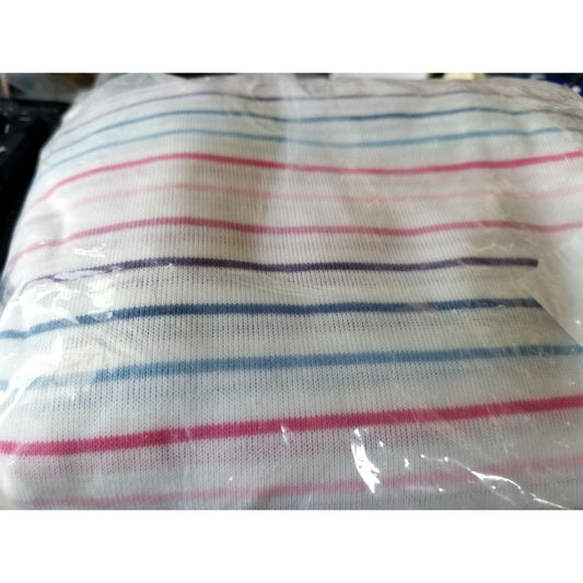 Material Polyester Stripes White with Pink Red Blue for  72" x 80" Shirt Craft Material