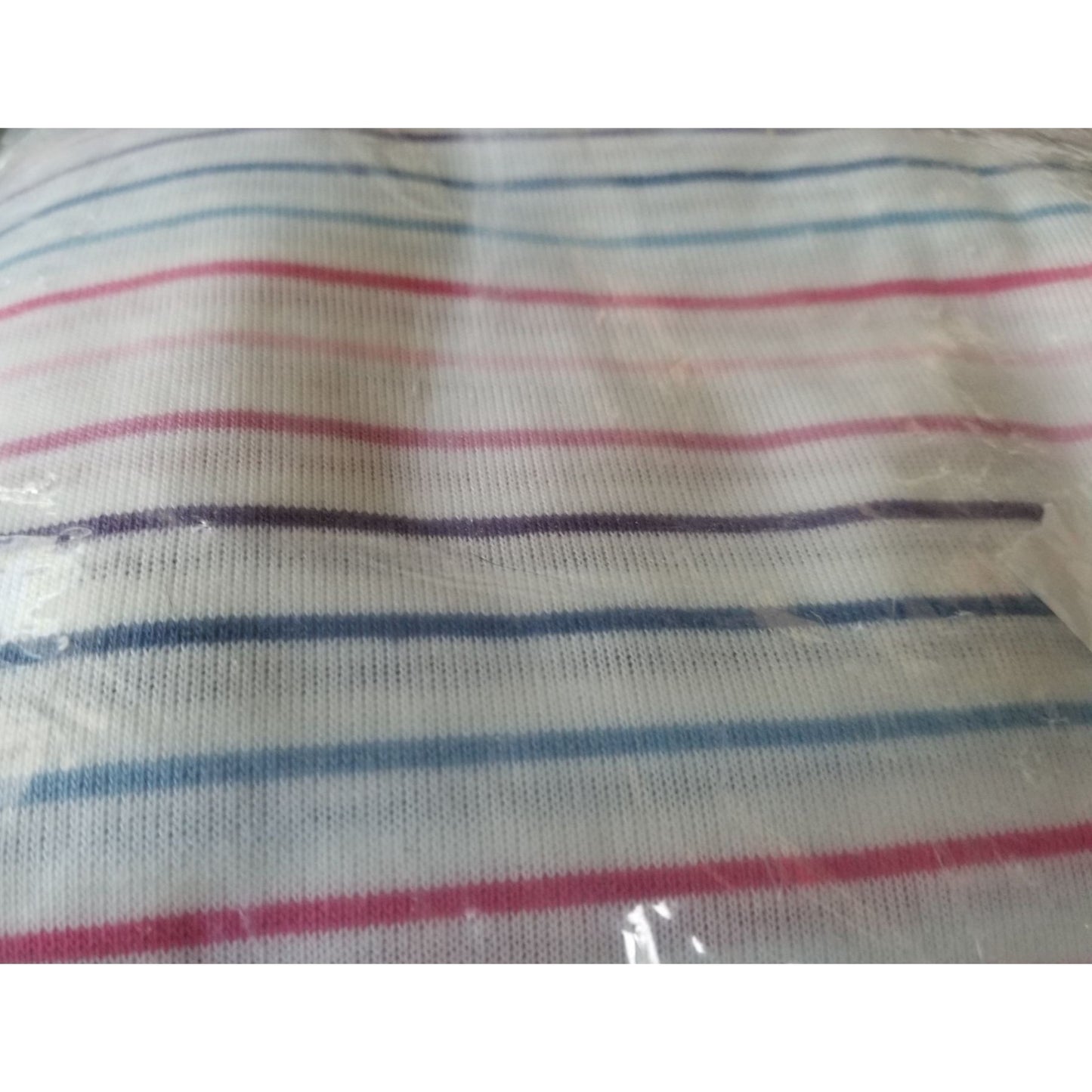Material Polyester Stripes White with Pink Red Blue for  72" x 80" Shirt Craft Material