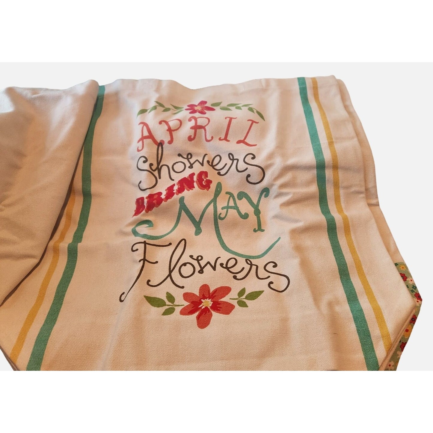 Bags Canvas Shopping  Set 3 Canvas Say  "Hello Spring "  "  Happy Mother's Day"  " April Showers Bring May Flowers"