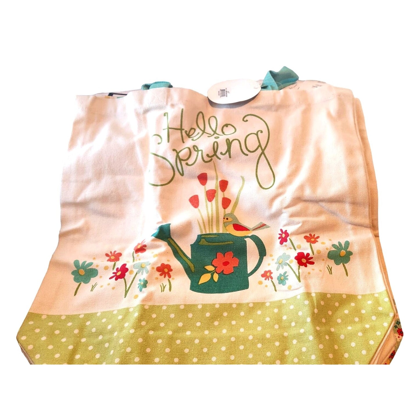 Bags Canvas Shopping  Set 3 Canvas Say  "Hello Spring "  "  Happy Mother's Day"  " April Showers Bring May Flowers"