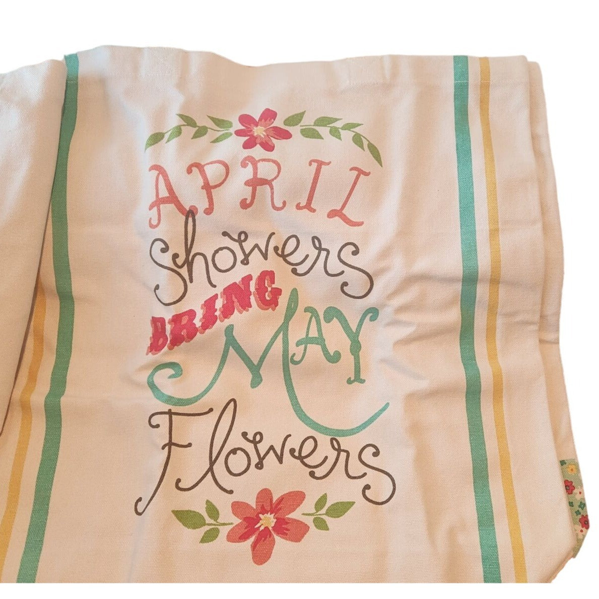 Bags Canvas Shopping  Set 3 Canvas Say  "Hello Spring "  "  Happy Mother's Day"  " April Showers Bring May Flowers"