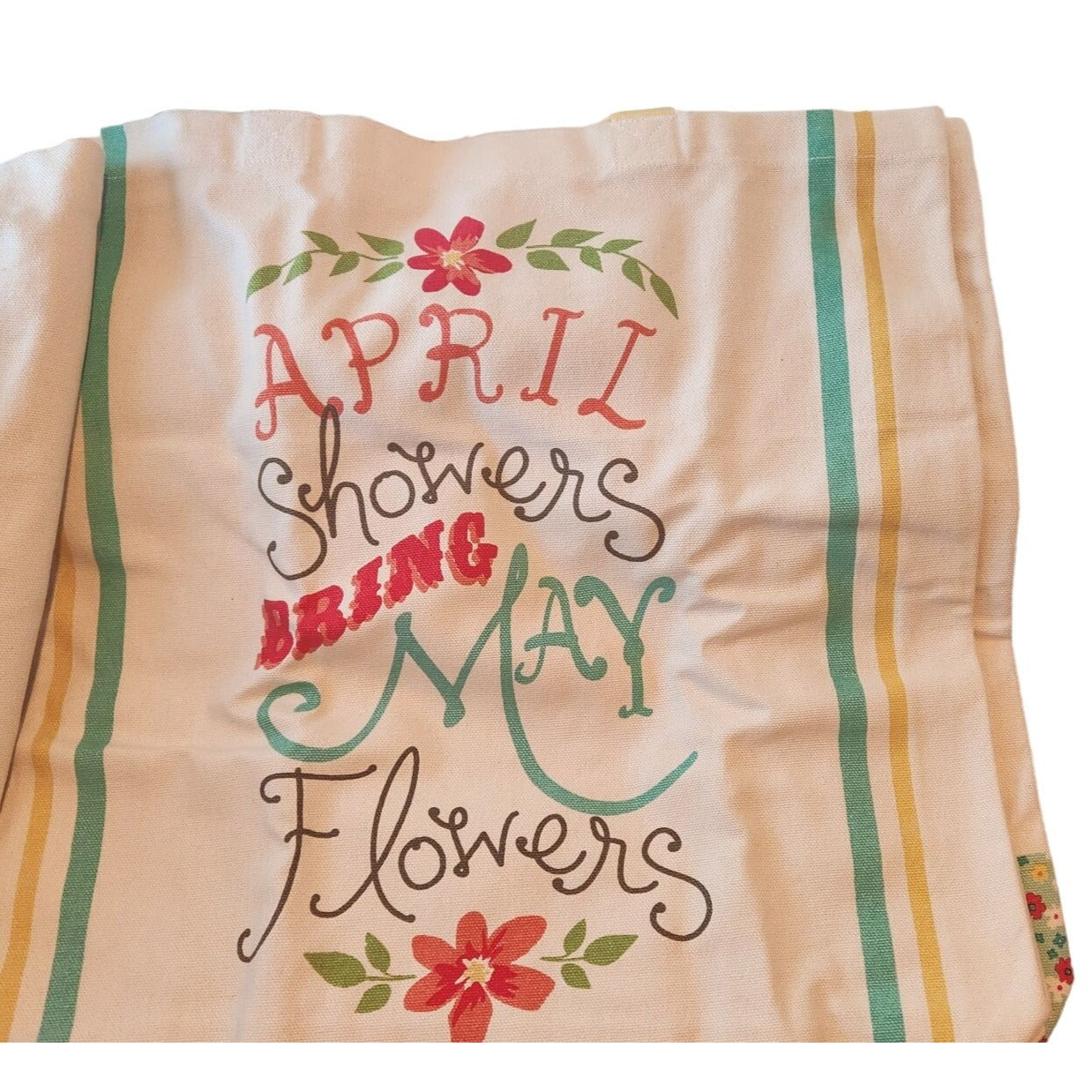 Bags Canvas Shopping  Set 3 Canvas Say  "Hello Spring "  "  Happy Mother's Day"  " April Showers Bring May Flowers"