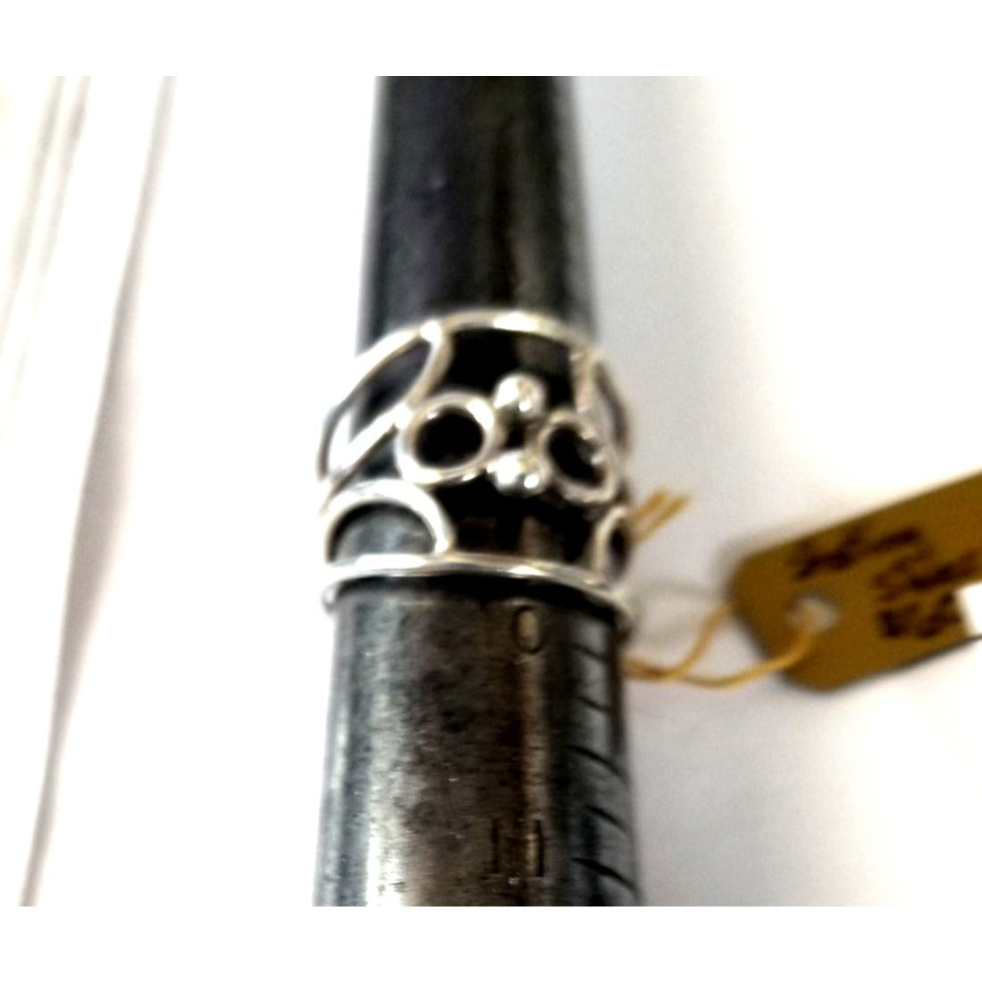 Ring Band Open Silver 2 cm wide  Size 9 1/2  5.3 gr 26.5 ct  no Stone 2.5 cm x 2.5 cm  Jerry Fran Harr