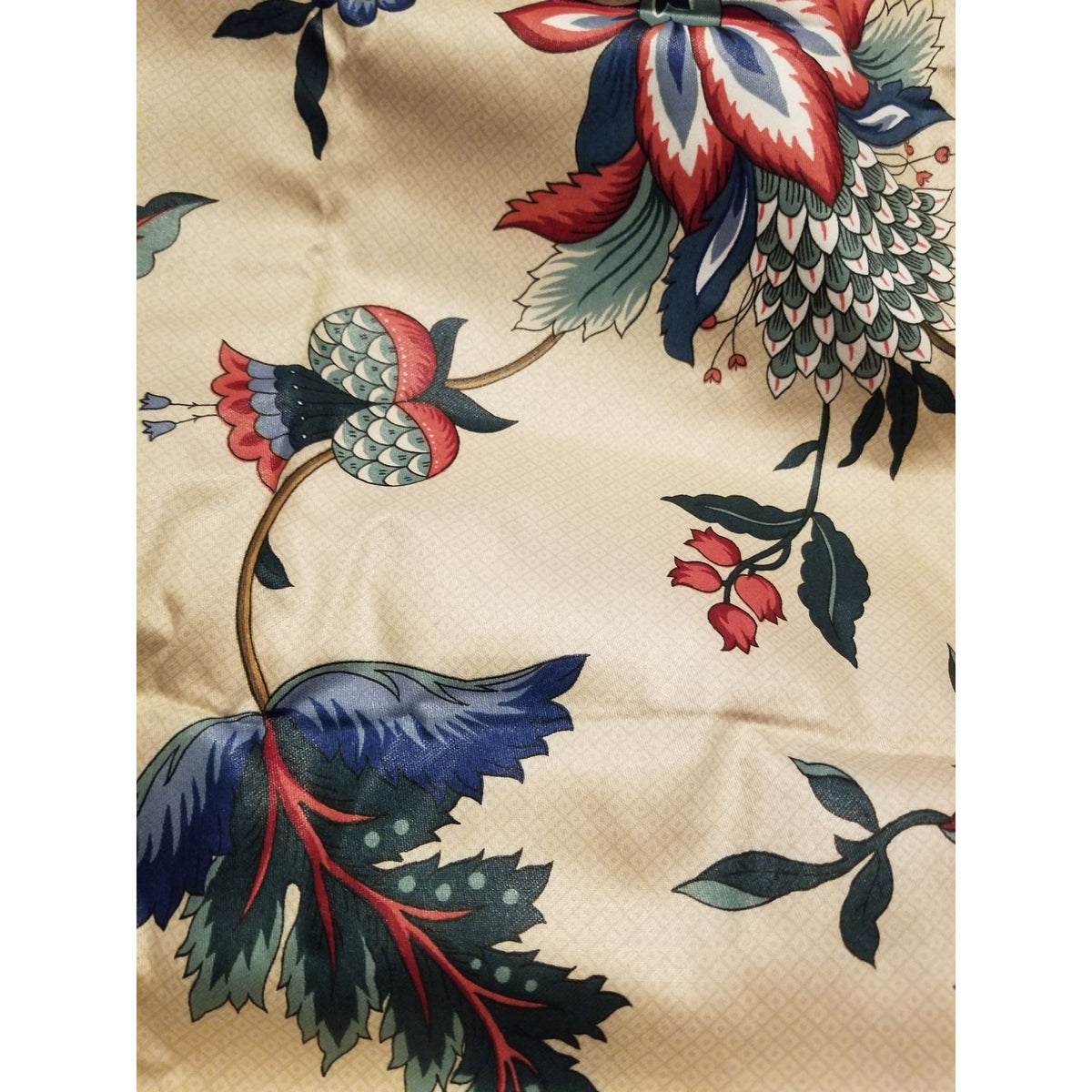 Material Cotton Blend Cream Fabric Dry Clean Only Big Flowers   36 " x  58" Cotton