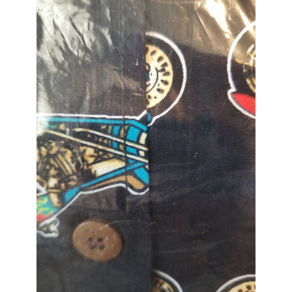 Shirt Men Large David Carey Original  Chopper Motorcycles Short Sleeve Button-Up  Shirt 100% Cotton
