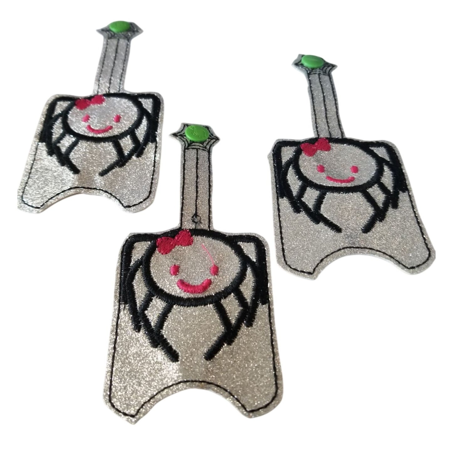 Bath & Body Works 1 oz Hand Sanitizer Set of 3 Spiders Embroidered Faux Leather Holder
