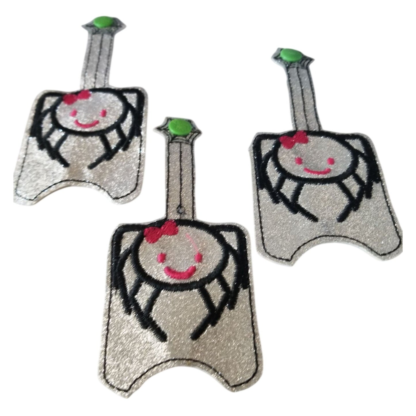Bath & Body Works 1 oz Hand Sanitizer Set of 3 Spiders Embroidered Faux Leather Holder