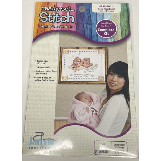 Craft Kit Janlynn Needlecraft Baby Assortment Sweet Dreams 13 x10 14 Count Aida