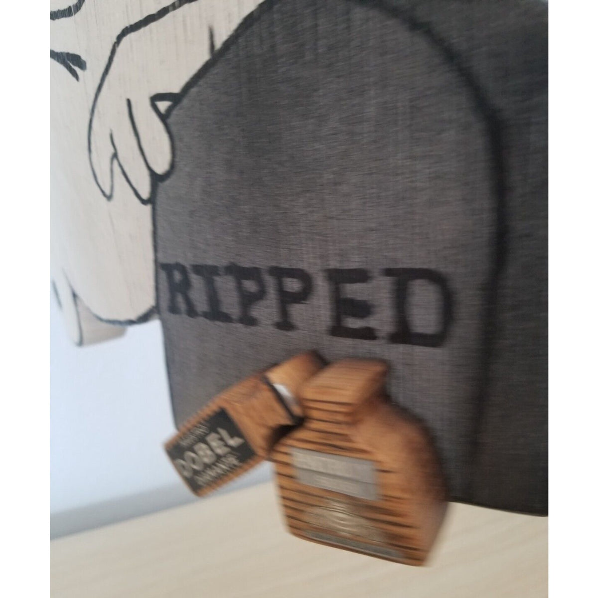 Wood Sign Halloween Ripped Tequila Bottle Ghost Wine Stave Head Stone Hanging