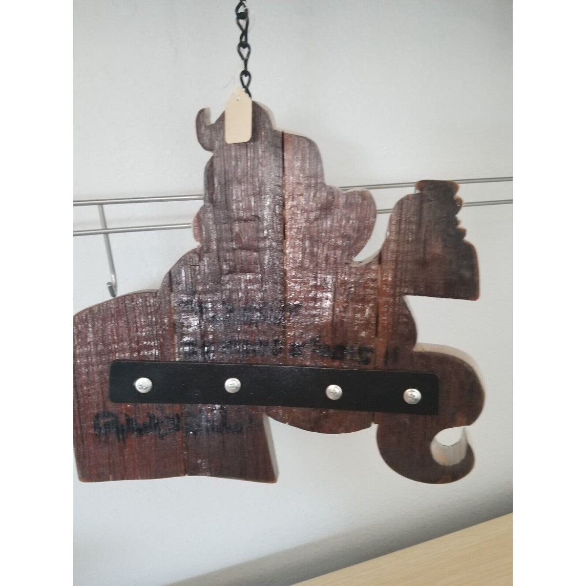 Wood Sign Halloween Ripped Tequila Bottle Ghost Wine Stave Head Stone Hanging