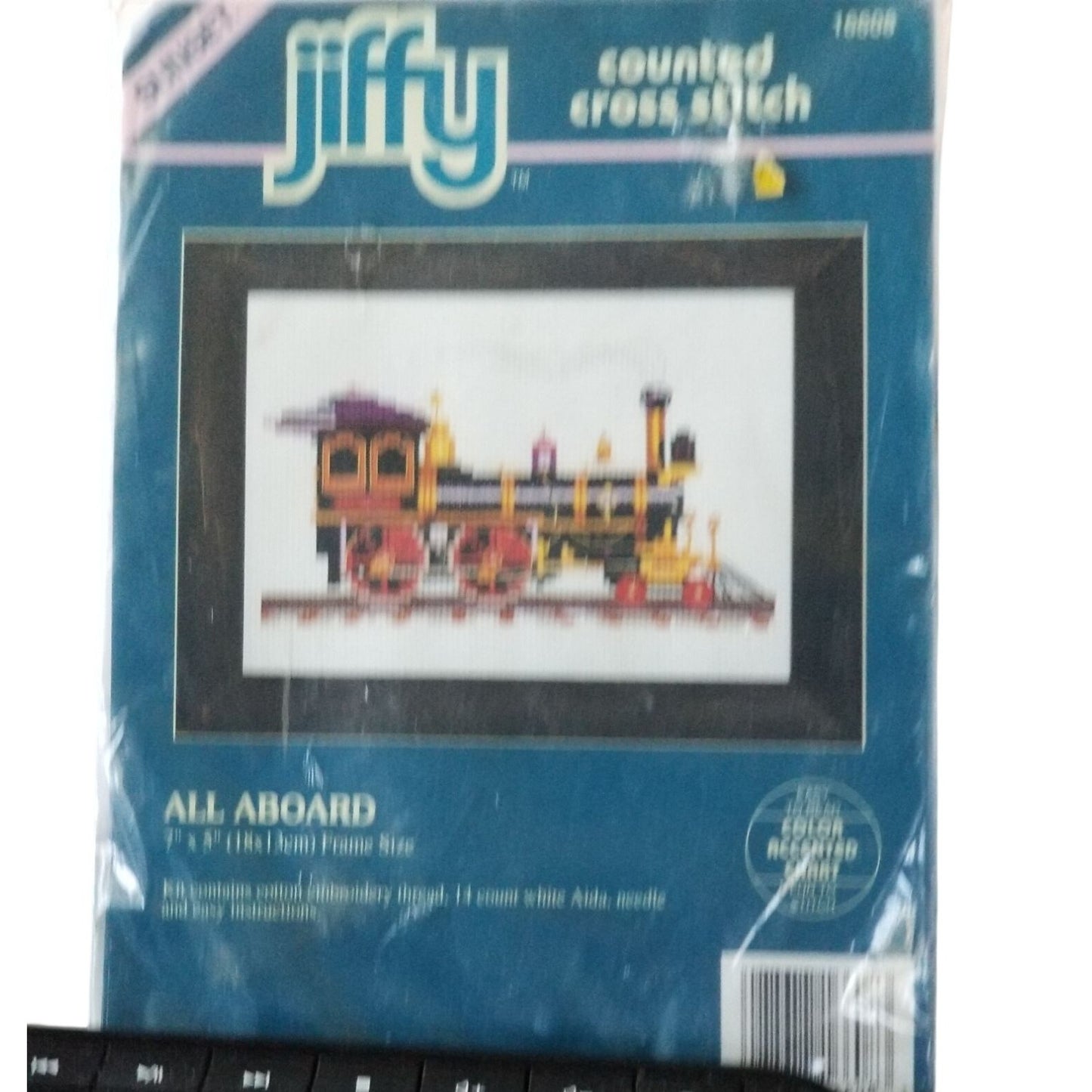 Craft Kit Train All Aboard 7" x 5" Jiffy Counted Cross Stitch