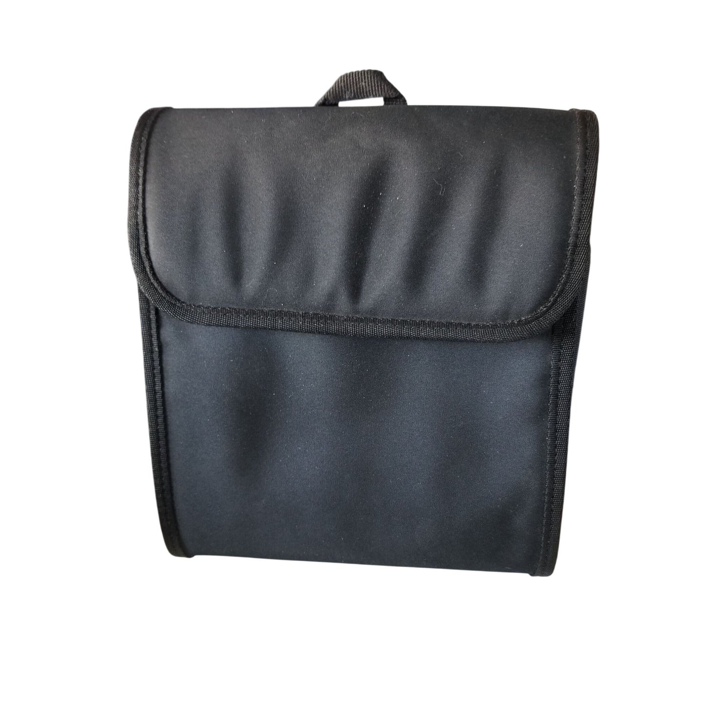 Bag  Travel On Cosmetic Bag 2 Mirrors Zip Nylon bag Brush Make-up Holders Zip Top 8" x 8" closed Black
