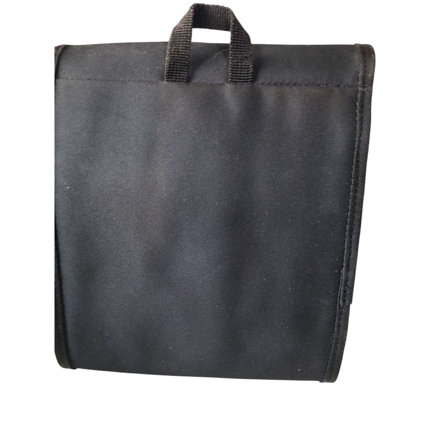Bag  Travel On Cosmetic Bag 2 Mirrors Zip Nylon bag Brush Make-up Holders Zip Top 8" x 8" closed Black