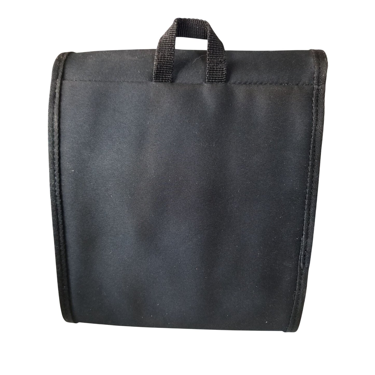 Bag  Travel On Cosmetic Bag 2 Mirrors Zip Nylon bag Brush Make-up Holders Zip Top 8" x 8" closed Black