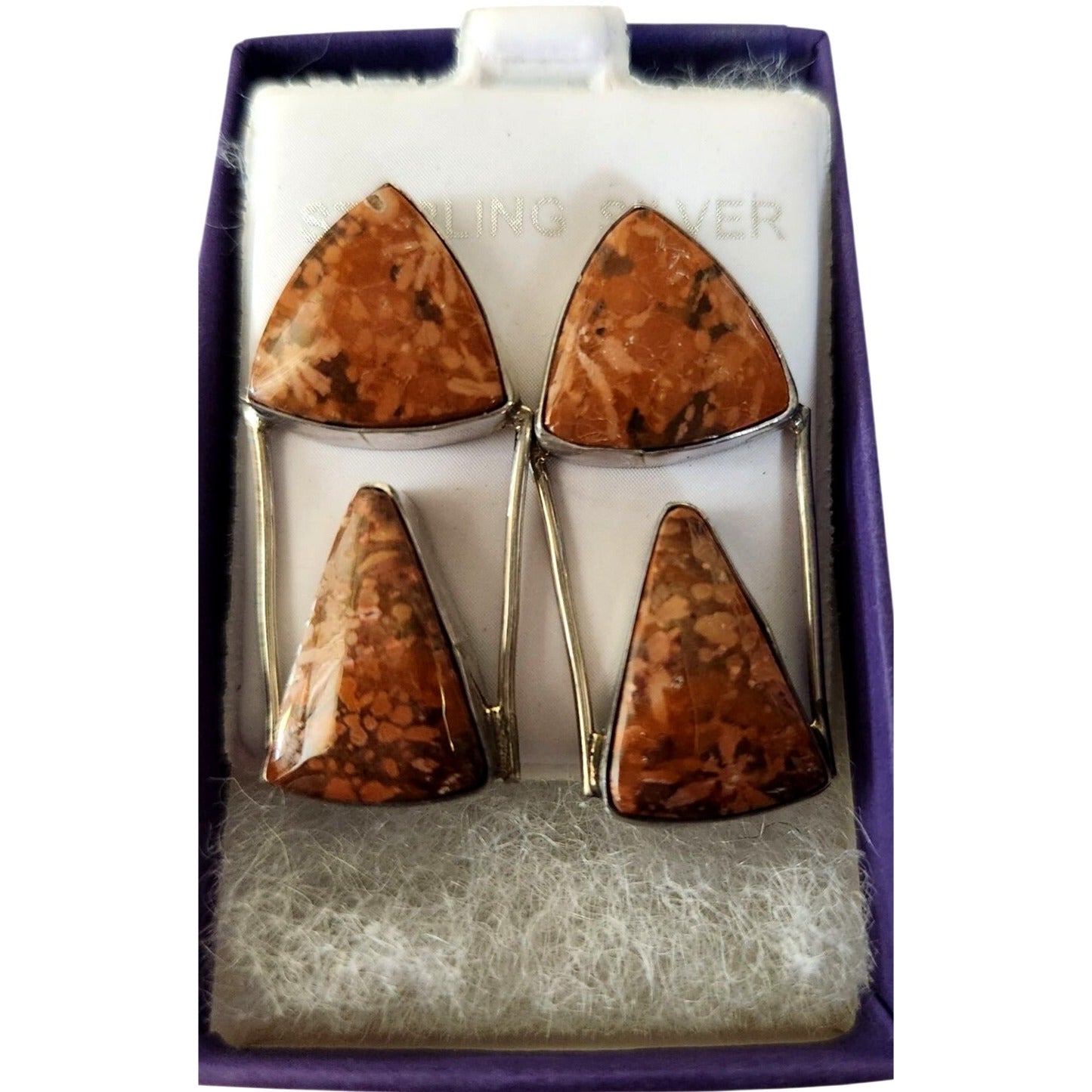 Earrings Moonkaite Jasper Post Silver Drop 10 gr  Jerry & Fran Harr Handmade