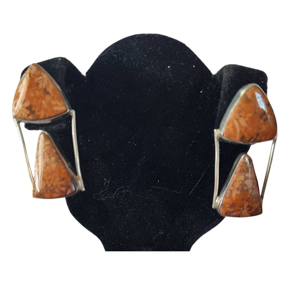 Earrings Moonkaite Jasper Post Silver Drop 10 gr  Jerry & Fran Harr Handmade