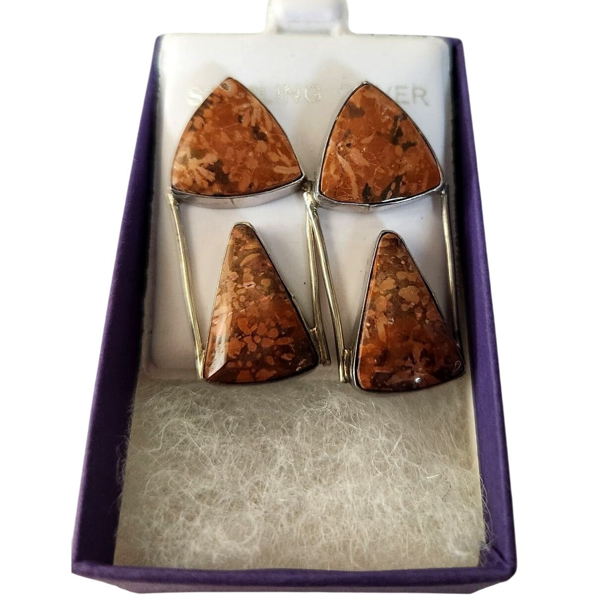 Earrings Moonkaite Jasper Post Silver Drop 10 gr  Jerry & Fran Harr Handmade