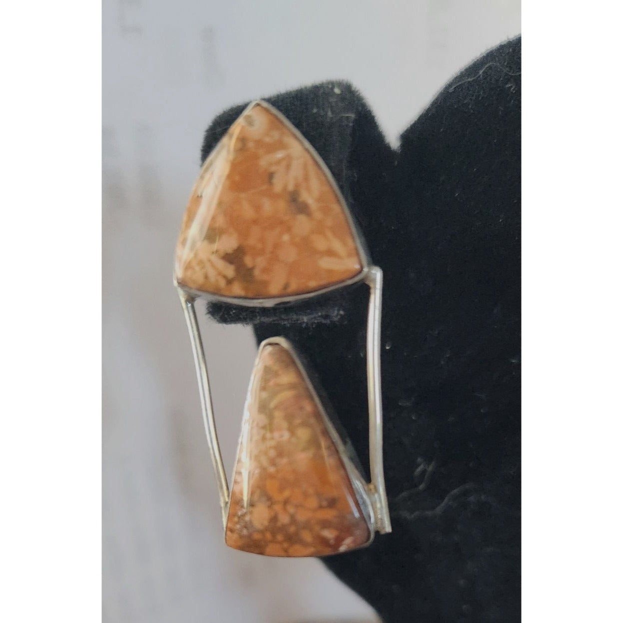 Earrings Moonkaite Jasper Post Silver Drop 10 gr  Jerry & Fran Harr Handmade