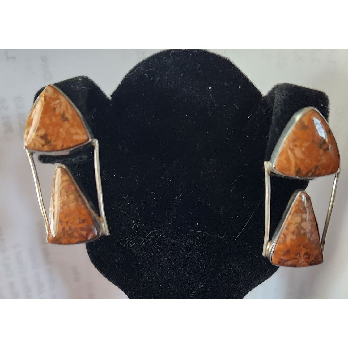 Earrings Moonkaite Jasper Post Silver Drop 10 gr  Jerry & Fran Harr Handmade