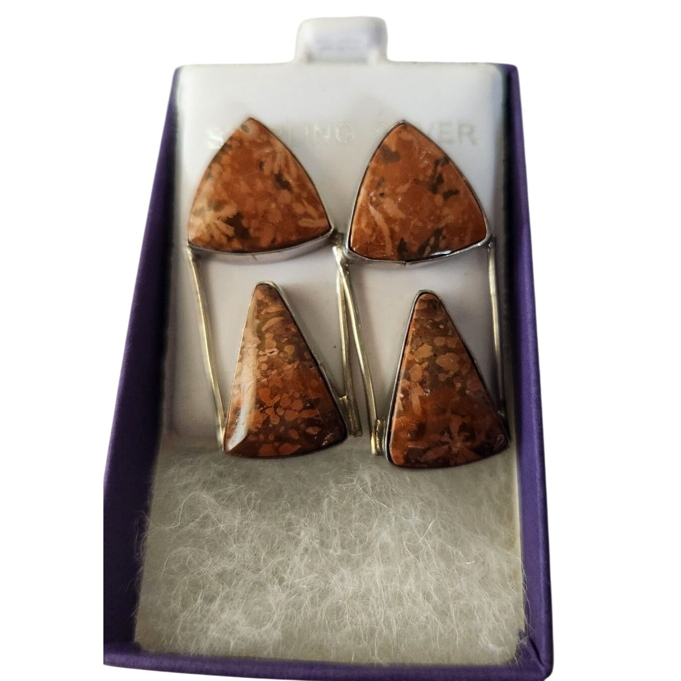 Earrings Moonkaite Jasper Post Silver Drop 10 gr  Jerry & Fran Harr Handmade