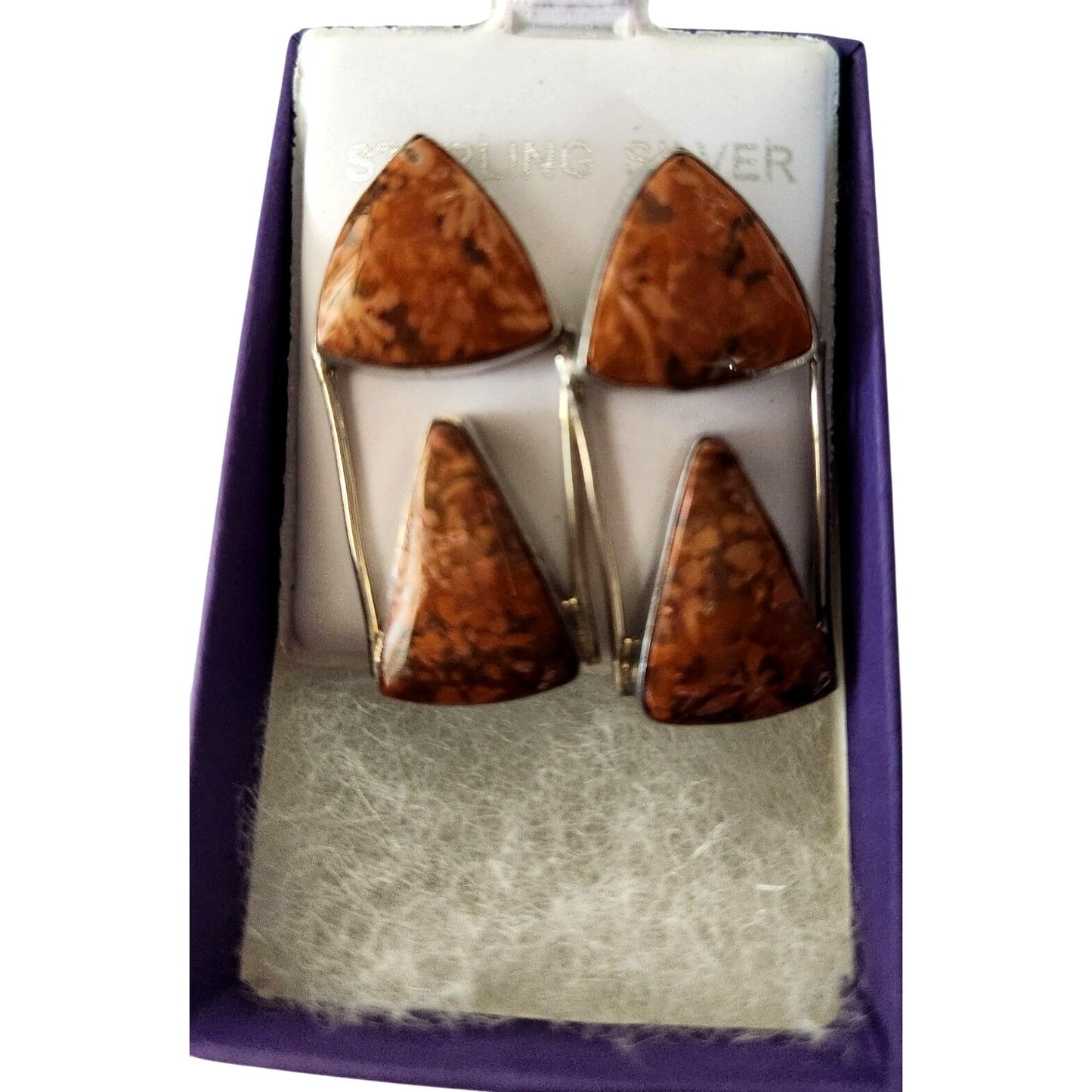 Earrings Moonkaite Jasper Post Silver Drop 10 gr  Jerry & Fran Harr Handmade