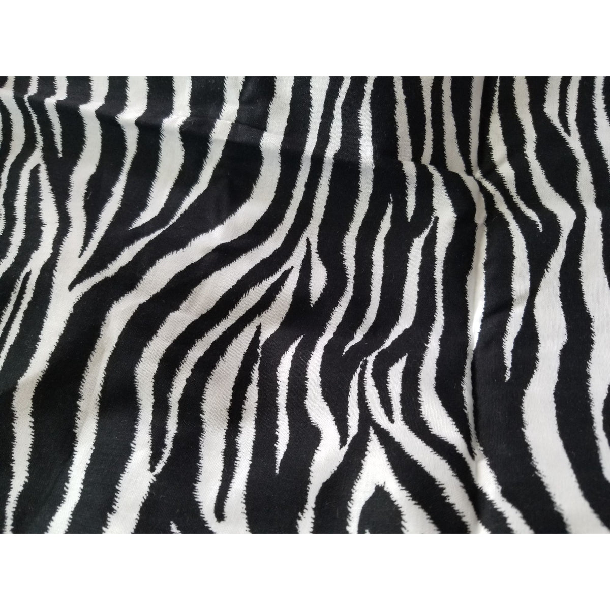 Material  White Cotton Fabric Black & White Zebra Stripes JoAnn Fabric  44" x  44" Cotton