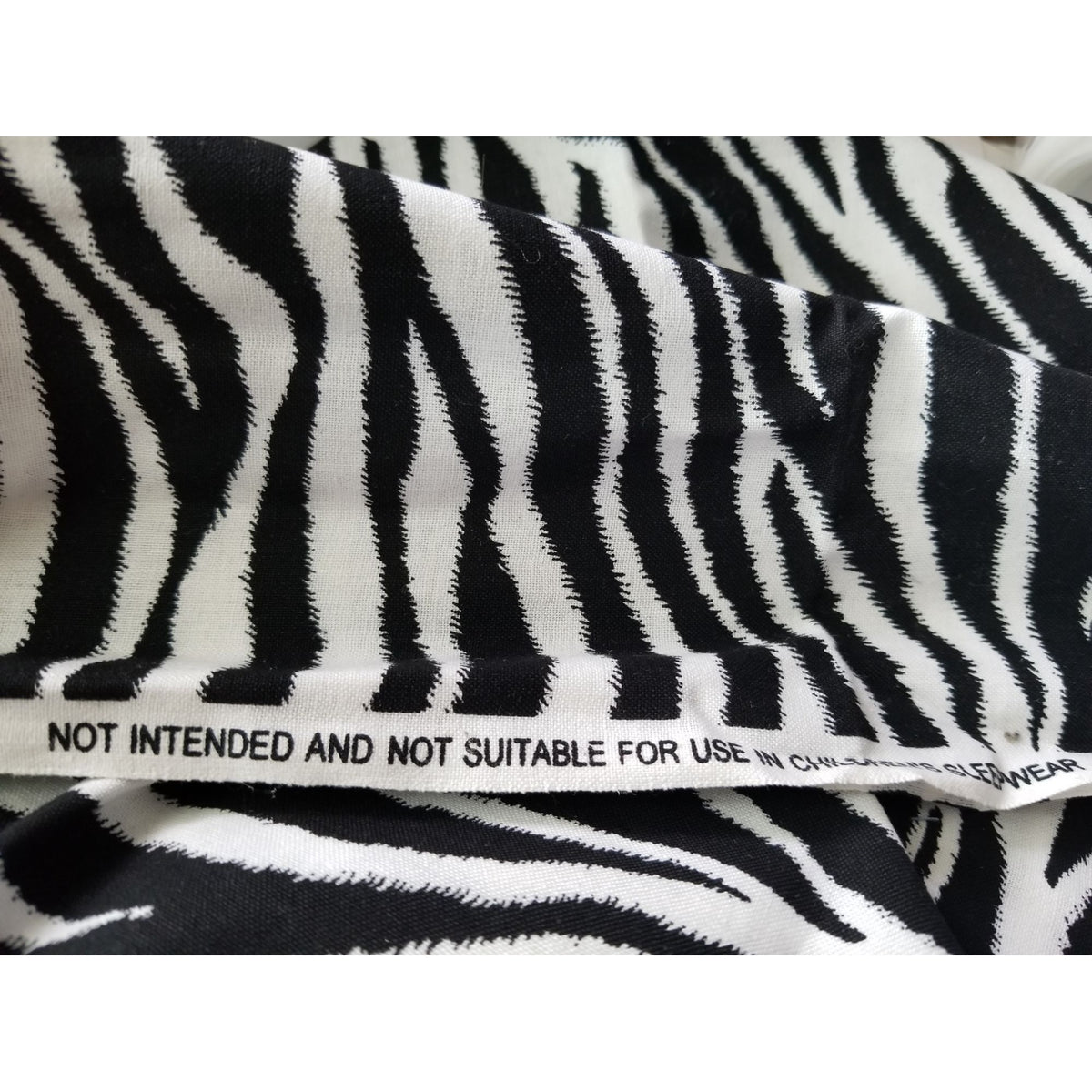 Material  White Cotton Fabric Black & White Zebra Stripes JoAnn Fabric  44" x  44" Cotton