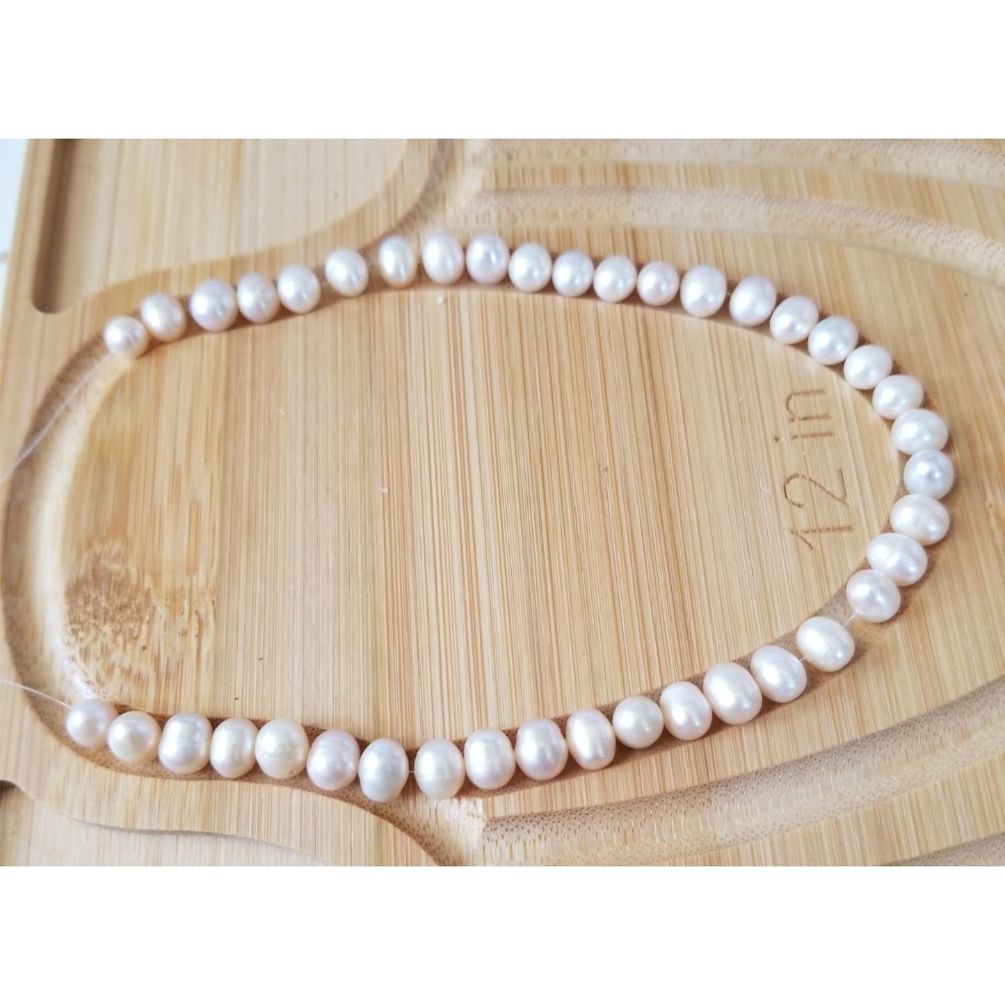 Loose Pearl Pink Pearl Bag  L5  Round 8 mm  Bin Pearl  40 Pcs 89 ct  17.8  gr  10" Drilled