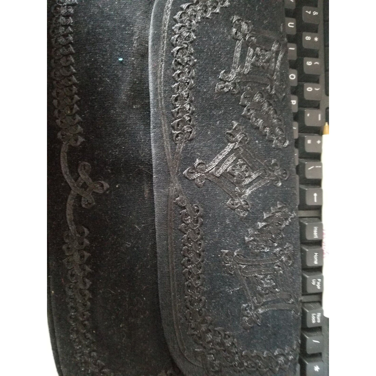 Purse Oasis Black  Clutch With Short Strap Tassels Velvet Feel