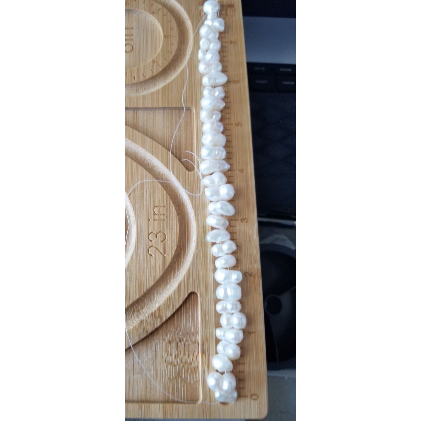 Loose Pearl White Baroque Double Pearls  Bag  3-O Drilled 10 mm  Bin Pearl 30 Pcs  142  ct  28.4  gr  11"