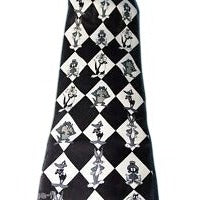 Tie Marvin Martian Tweety Bugs Daffy Neck Tie White Black  60 " Long  3 1/2"  W