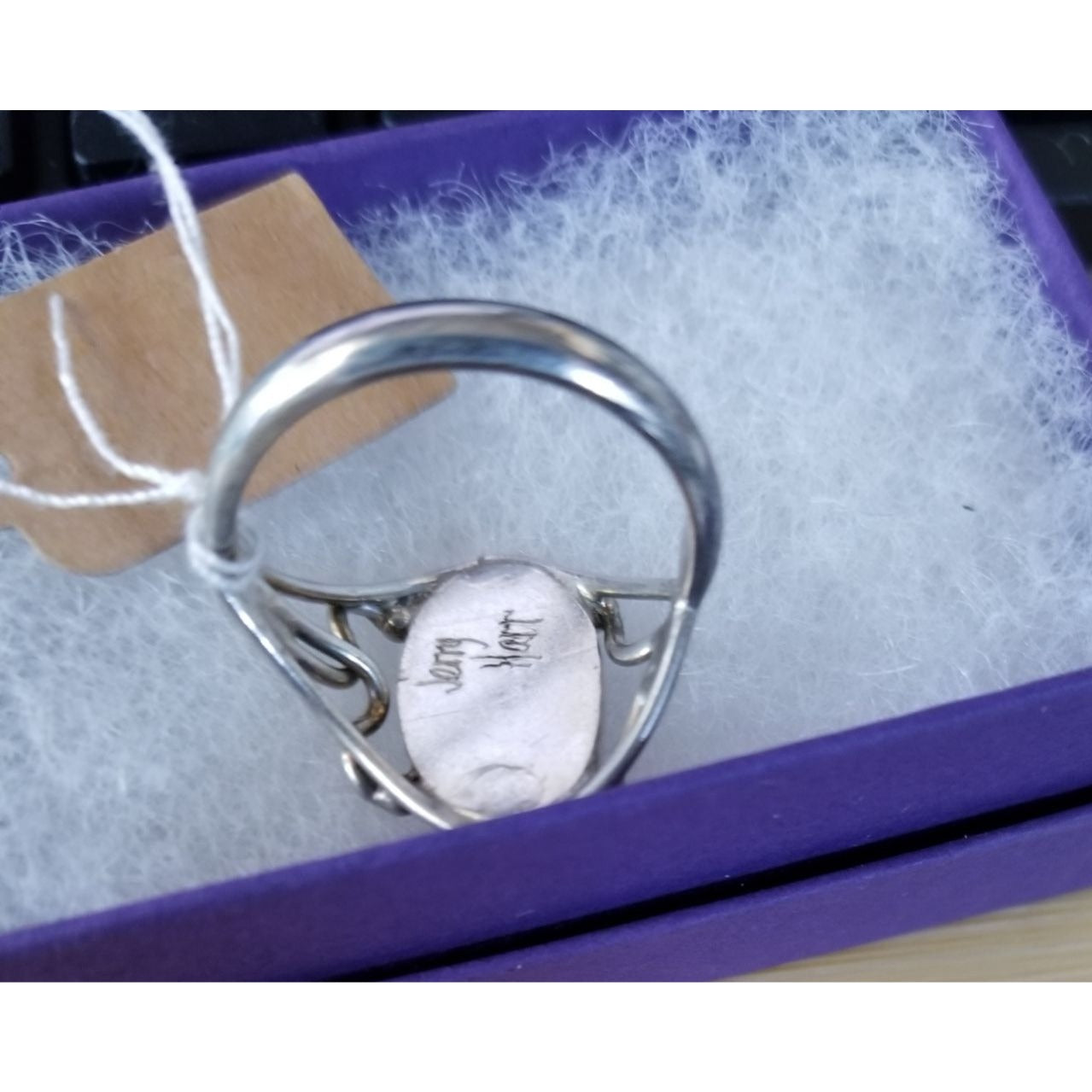 Ring Dinosauer Bone  Open Band  24 ct  4.8 Gr Size 8   15 mm x 10 mm  Harr  925 Silver