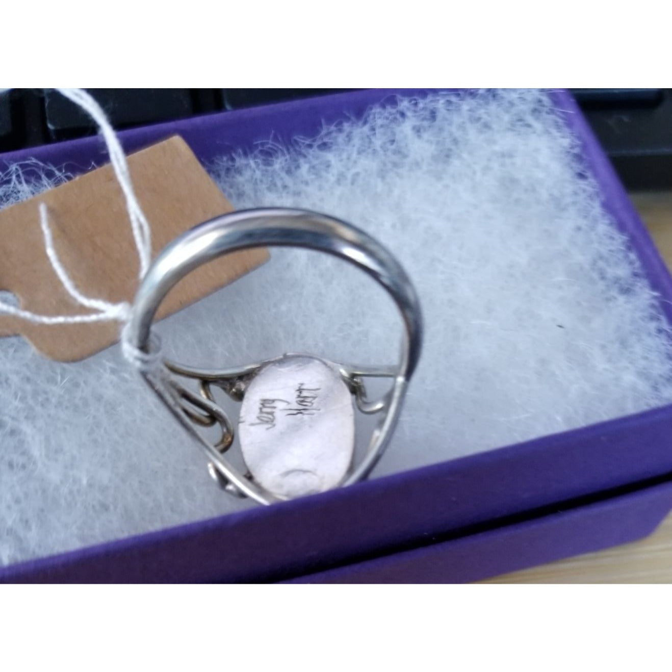 Ring Dinosauer Bone  Open Band  24 ct  4.8 Gr Size 8   15 mm x 10 mm  Harr  925 Silver