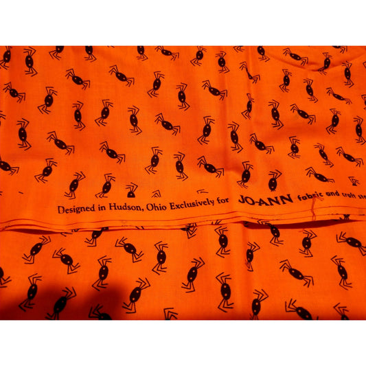 Material  Orange Fabric Spiders   44" x 38"   Cotton Craft Clothing fabric Joann  Fabric