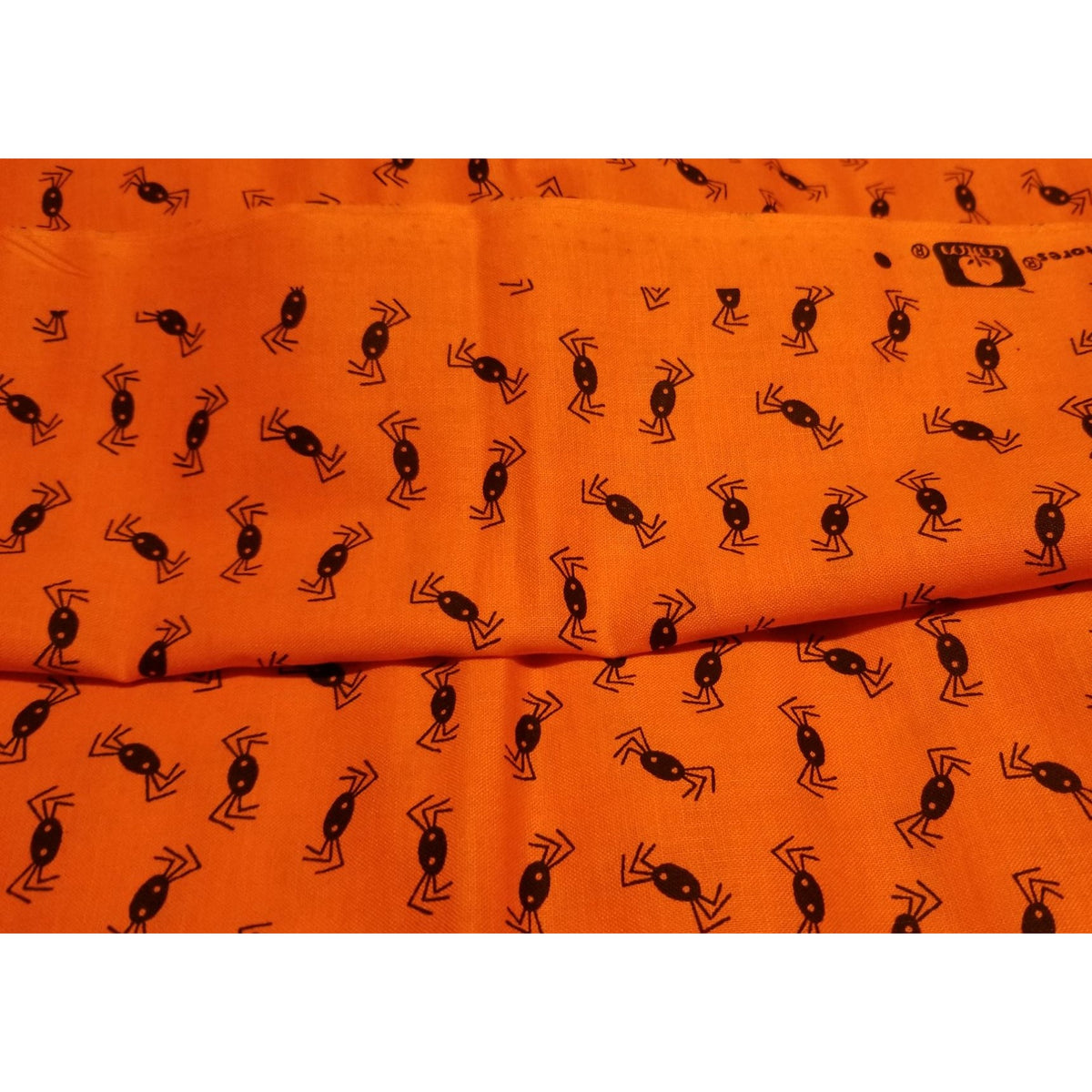 Material  Orange Fabric Spiders   44" x 38"   Cotton Craft Clothing fabric Joann  Fabric