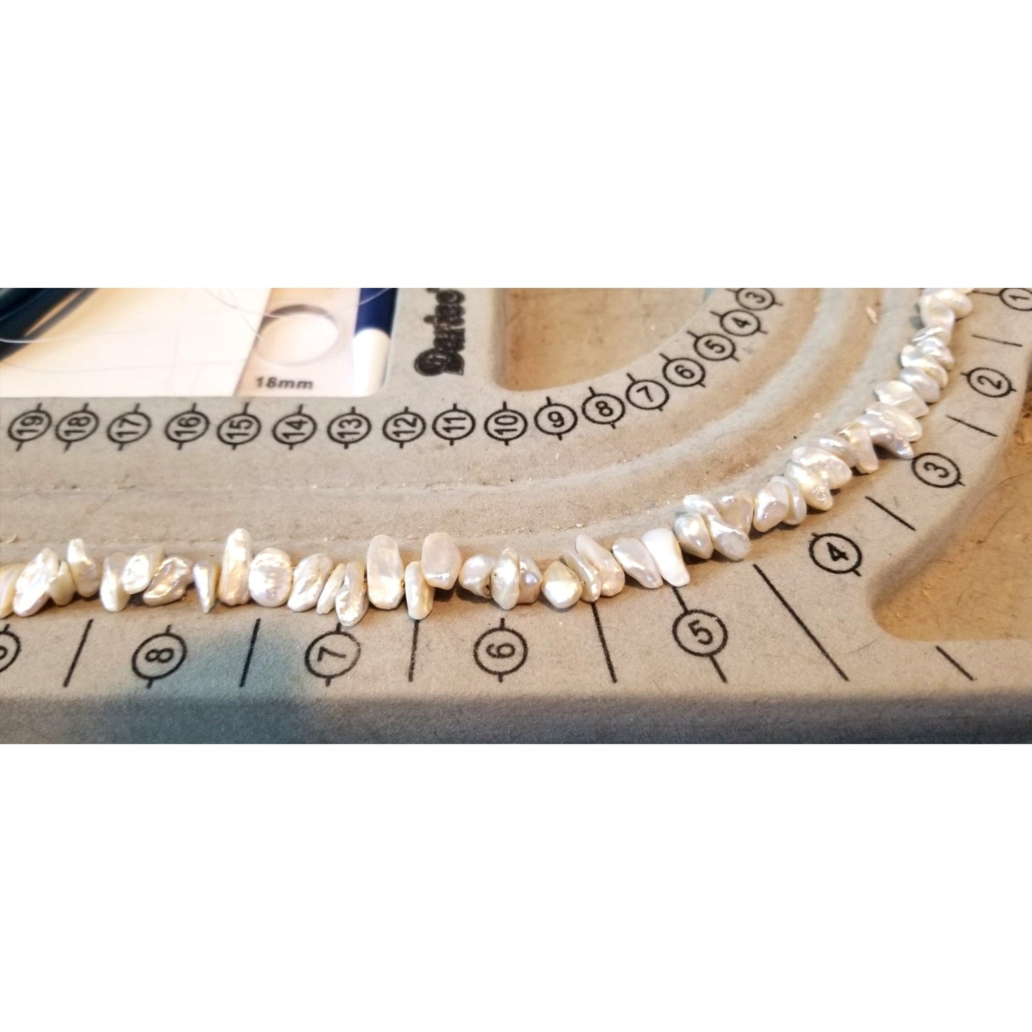 Loose Pearl Keshi  Pearl Bag  F 11 Oval 8 mm  Bin Pearl  62 Pcs  85.5 ct 16.8  gr 15" Drilled