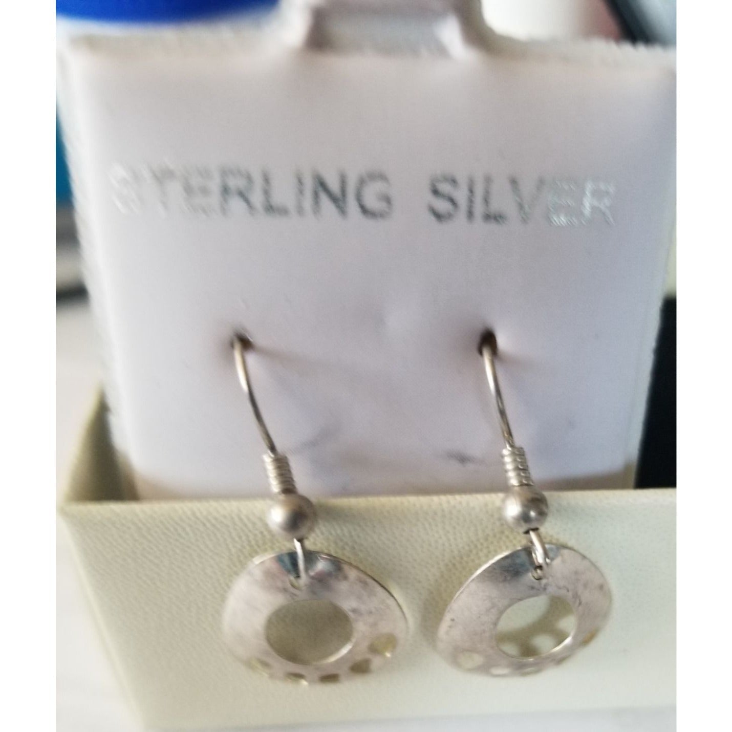 Earrings Silver 1.4 Gr  7  ct  1 cm  x 1.5  cm  Oval Paw print  Silver