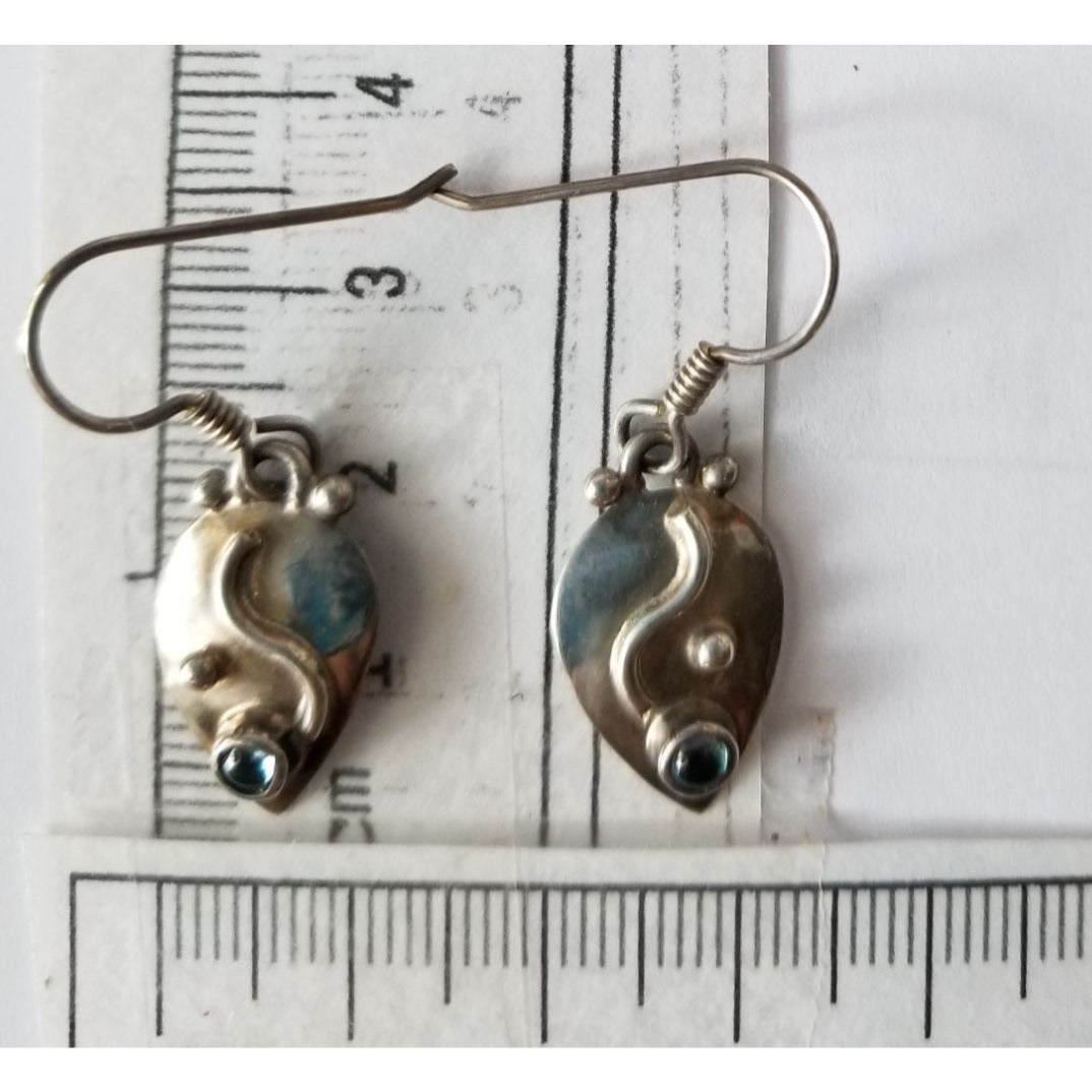 Necklace Earrings Set Triangle  Topas 22" Chain 14.1 gr Earrings 2 cm x 1.5 cm Pendant 3 cm x 1.5 cm