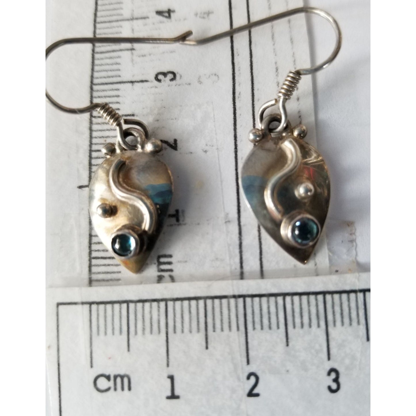 Necklace Earrings Set Triangle  Topas 22" Chain 14.1 gr Earrings 2 cm x 1.5 cm Pendant 3 cm x 1.5 cm