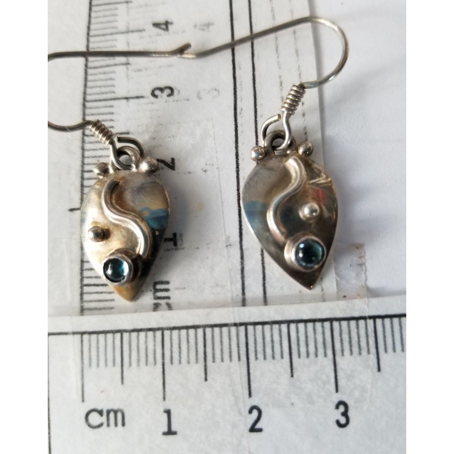 Necklace Earrings Set Triangle  Topas 22" Chain 14.1 gr Earrings 2 cm x 1.5 cm Pendant 3 cm x 1.5 cm