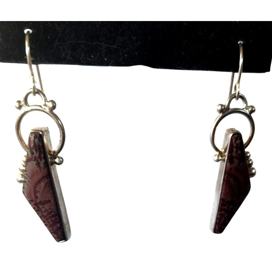 Earrings Cherry Creek Jasper Silver Post Silver Drop 9.1 gr  Jerry & Fran Harr